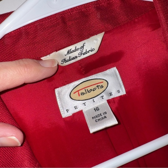 Talbots Red Women's Linen Blend Blazer Size 16 P - Picture 13 of 16